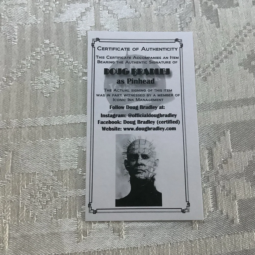 Doug Bradley Pinhead HellRaiser Autographed Picture with authenticity Card - Picture 4 of 7